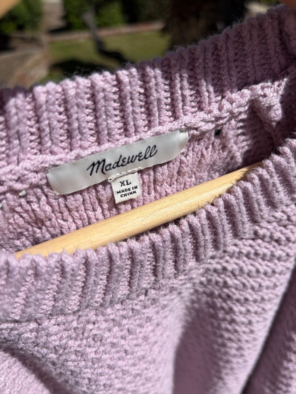 Madewell Dusty Lavender Knit Sweater | Size XL | Cozy Textured Crewneck